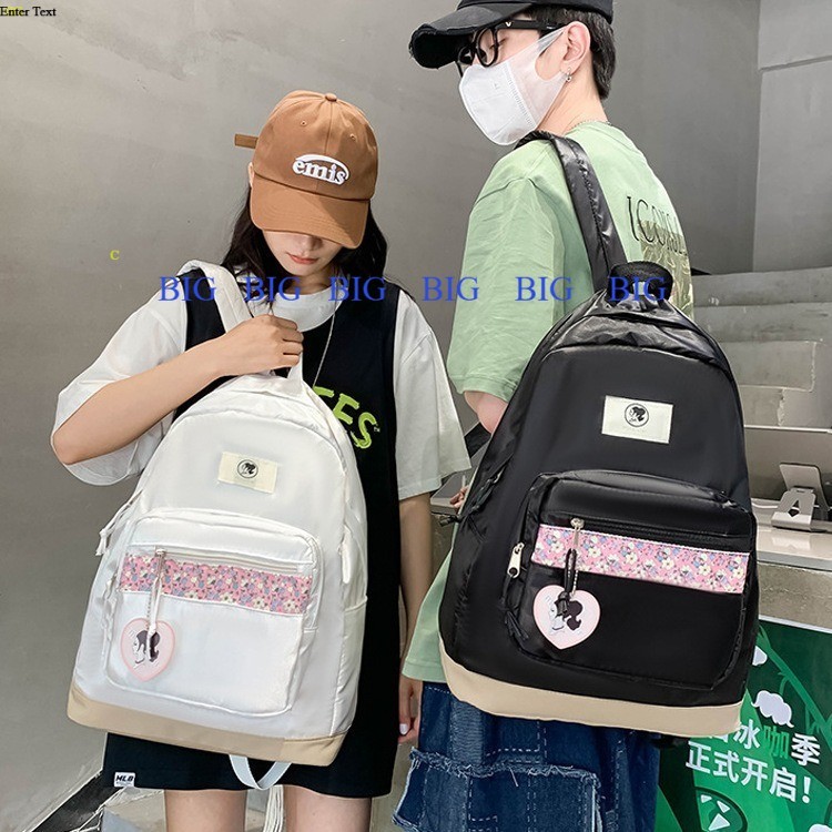 tas sekolah cewek kekinian desain bunga unik Korea kapasitas besar xs-8059