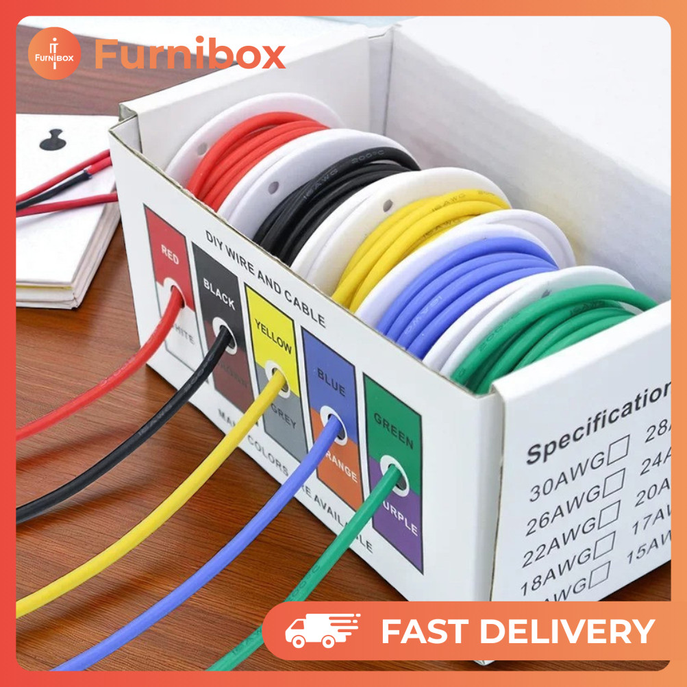 PREMIUM Kabel AWG22 Tahan Panas Silicone Extra Soft Temperature Resistant Wire 10M