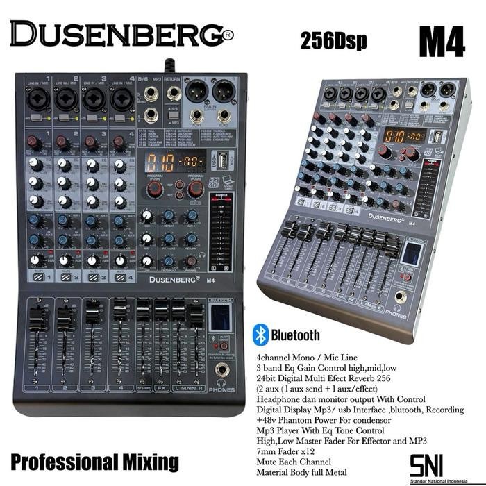 Mixer Dusenberg M4 channel bluetooth Effect 256 Dsp Original resmi