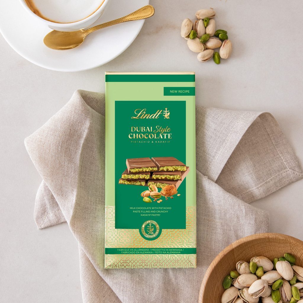 Lindt Premium Dubai Chocolate Bar Pistachio & Kadayif 145gram Limited Edition asal Eropa