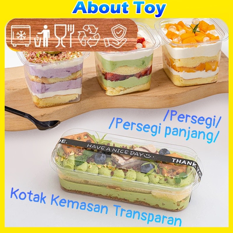 Mika Box Dessert Persegi Panjang 300Ml 400ML/ Tray Box Mika Dessert Premium / Cup Mika Puding Tirami