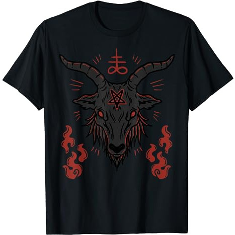 Baju Kaos Dewasa Baphomet Occult Lucifer Sigil Goat Satanic sign