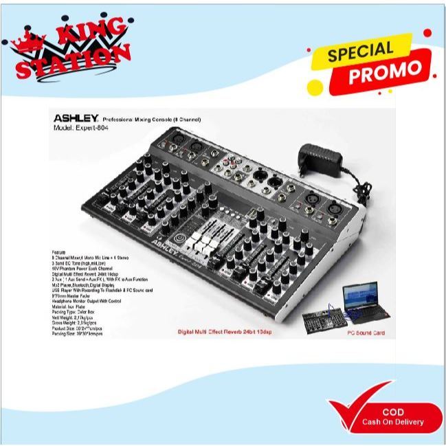 MIXER AUDIO ASHLEY EXPERT804 8CH EXPERT 804 USBBLUETOOTHSOUNDCARD