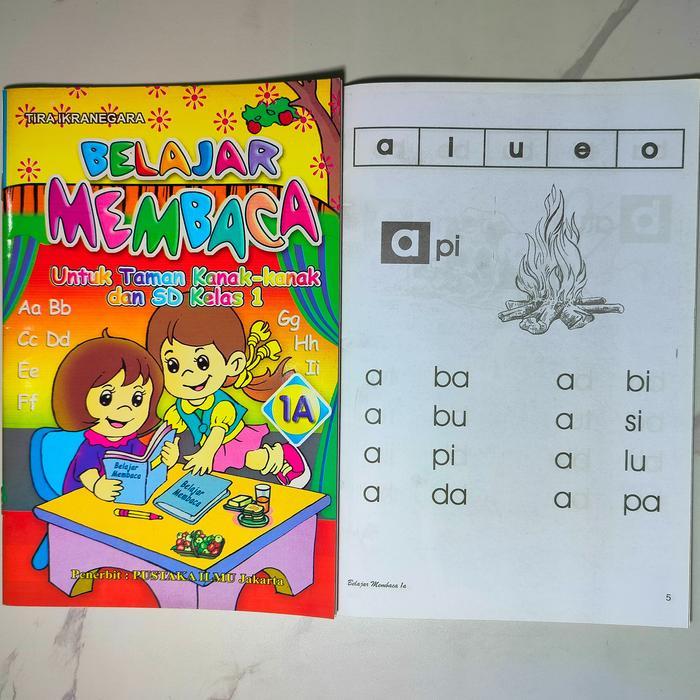 [2 Buku] Belajar Membaca 1A 1B - Buku Anak PAUD TK Belajar Baca