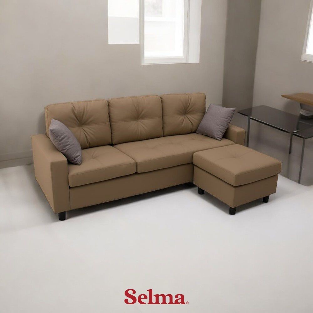 Selma Selma Tasyi Sofa Modular Sudut Fabric - Cokelat Tempat Duduk Empuk Sofa Corner Fabric Couch Fu