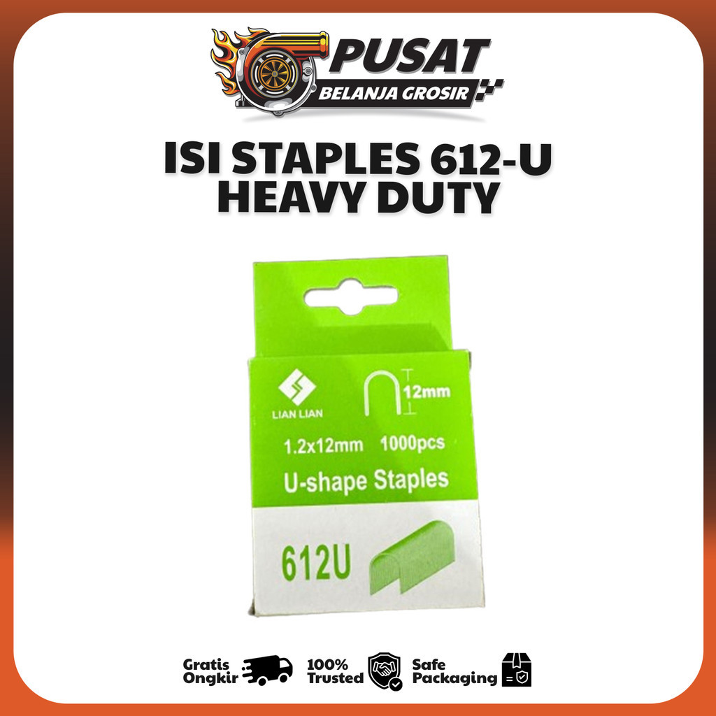 Refill U Staples 12mm 612U-SHAPE STAPLES Isi Steples Stapler Tembak HARGA TERMURAH Pusat Belanja Gro