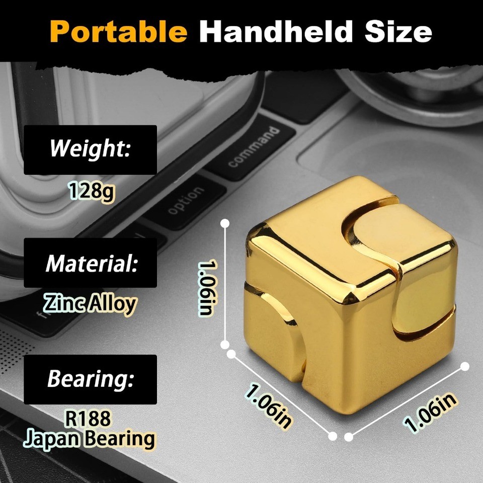 Square Decompression Spinning Top Dice Cube Anti-Anxiety Fingertip Toys Hand FigetS Spinner Early Le