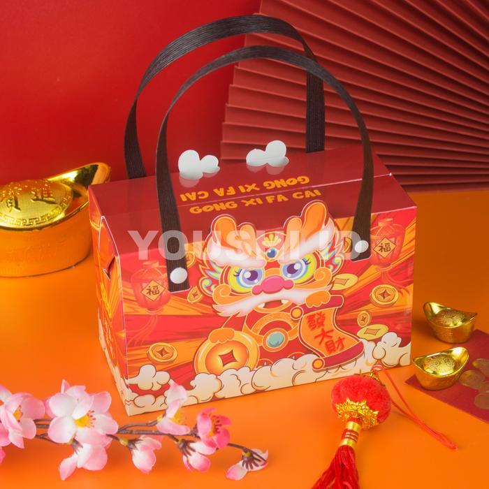 Box Kue CNY/Dus Brownies Imlek/Dus 2 Toples Jar 500ml-Mini CNY Cat - 10pc-JV Orienta Terlaris