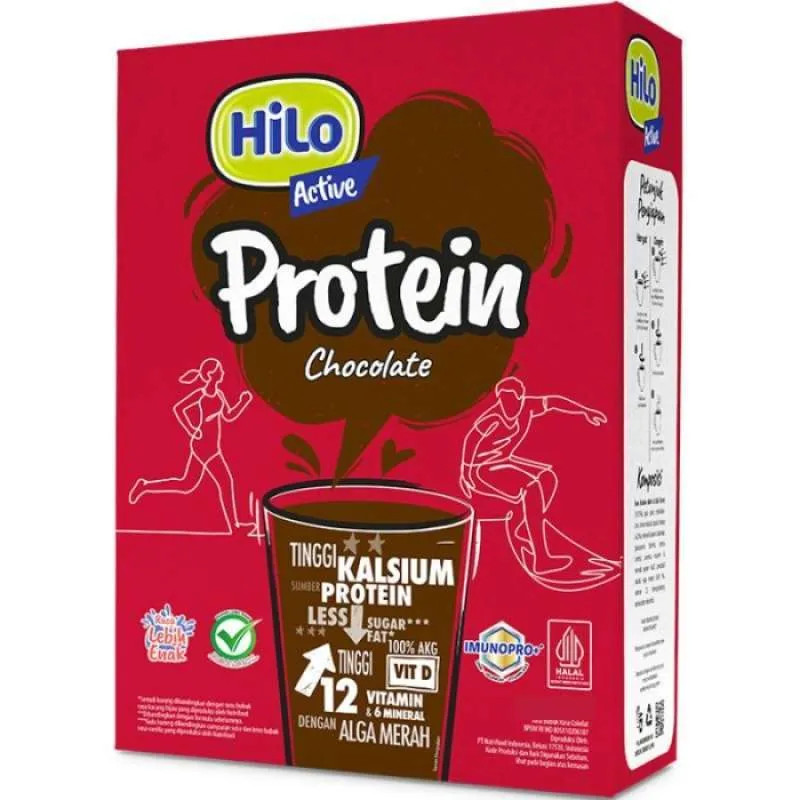 Hilo Active Protein Coklat 250gr - Susu Bubuk Dewasa - Susu Tinggi Kalsium