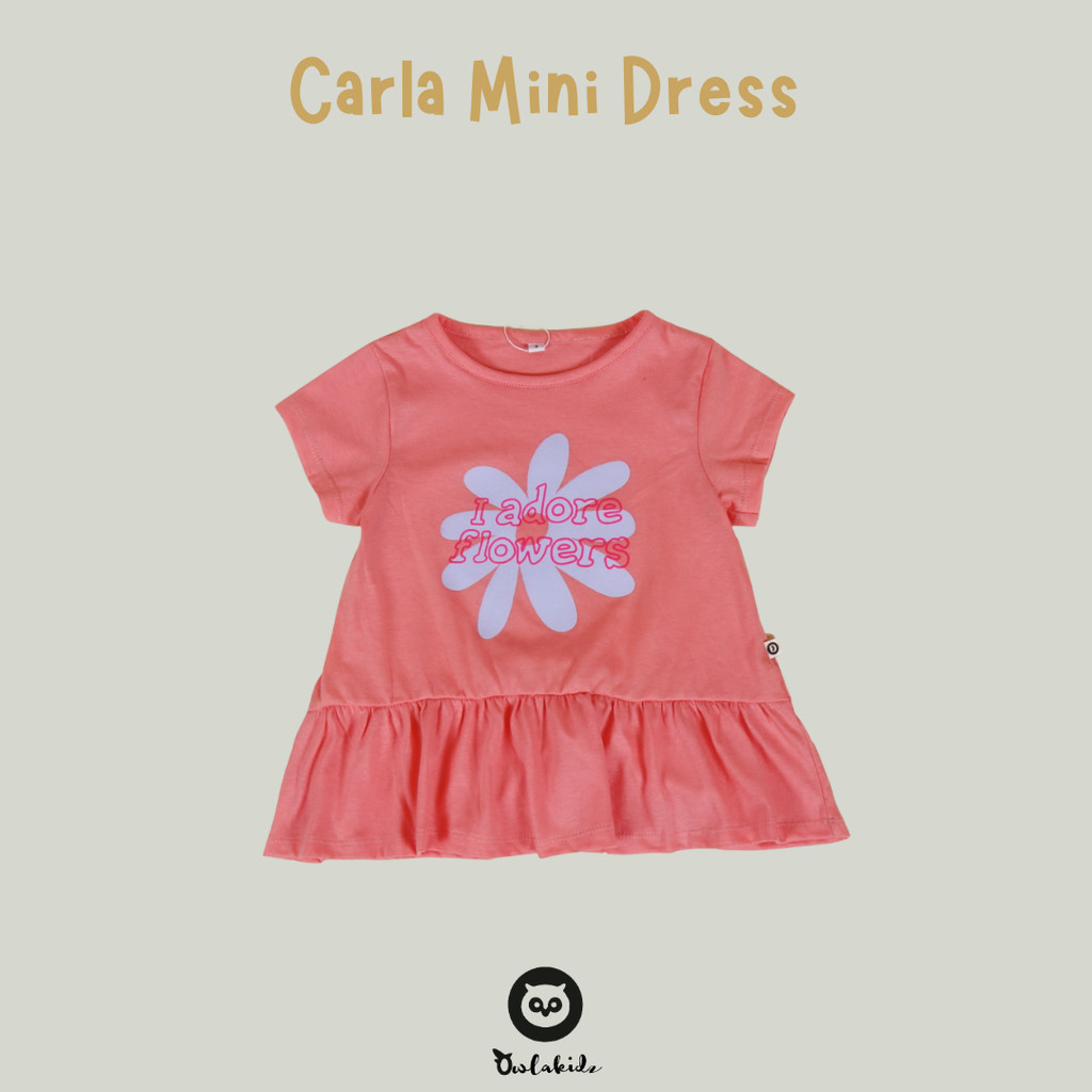 OWLAKIDZ - CARLA MINI DRESS PEACH - Dress anak perempuan - baju anak cewek
