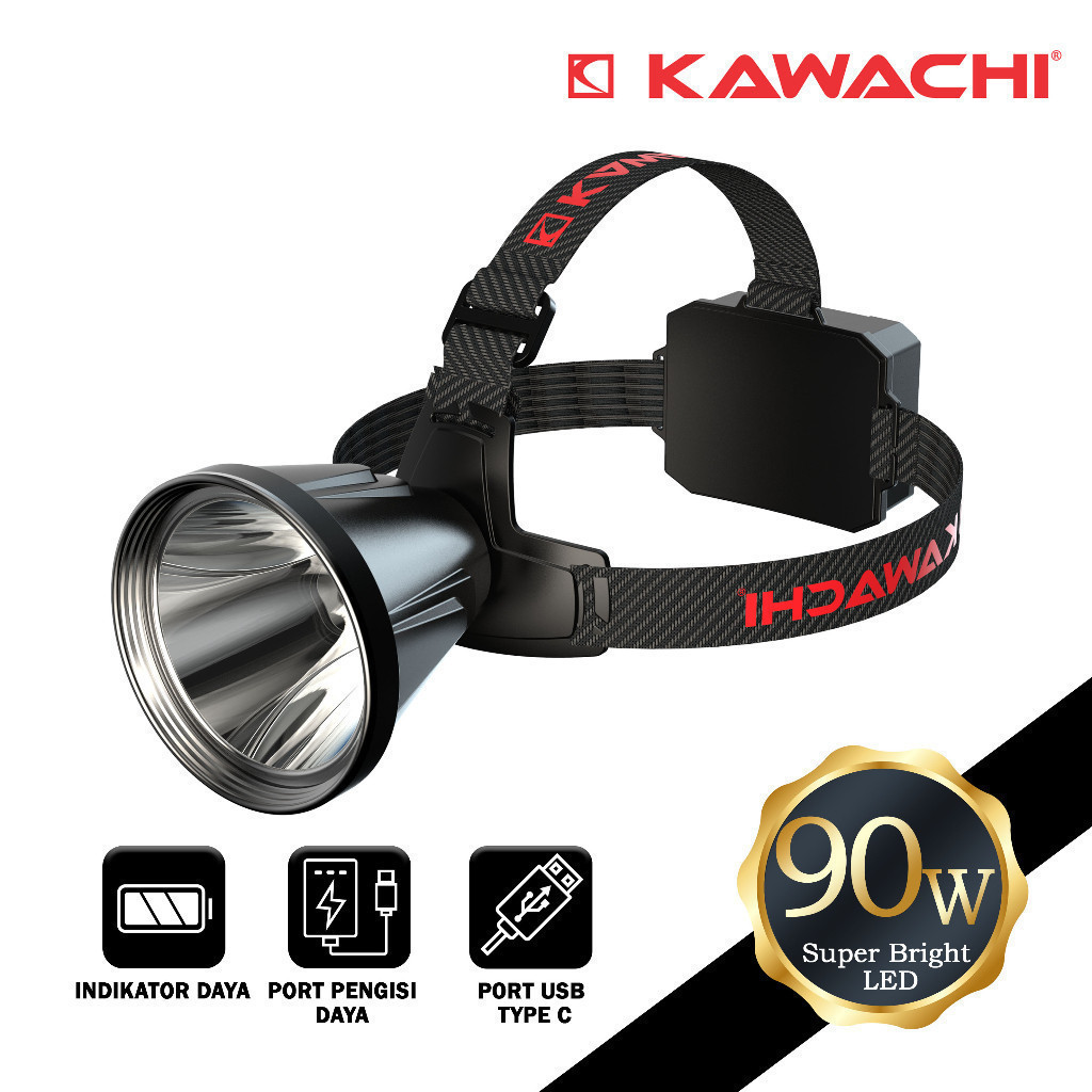 Kawachi Senter Kepala 90Watt Super Bright Led Ly-390T