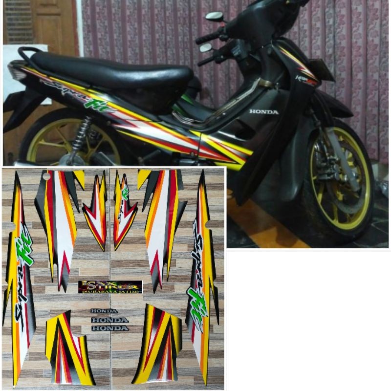striping original Honda Supra Fit hitam tahun 2005