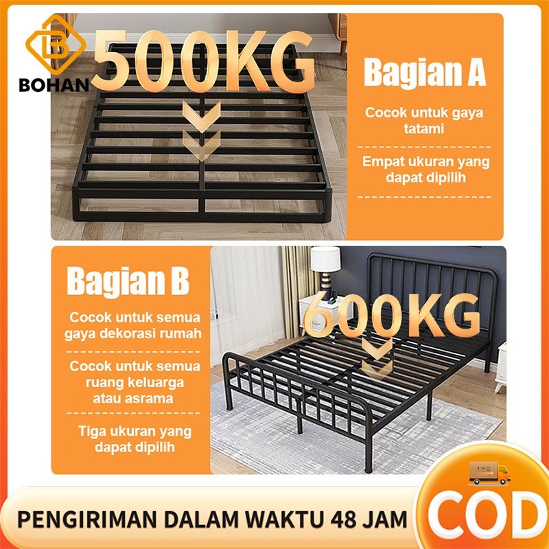 200/180/160/120/90CM  hitam dan putihModel peningkatan rangka tempat tidur besi /Basicbed Series/ Ta