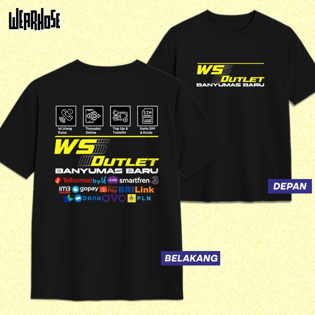 KAOS KONTER AGEN PULSA Bisa Ganti Nama Kaos Konter Distro Unisex Pria Wanita Dewasa Unisex Wearhose
