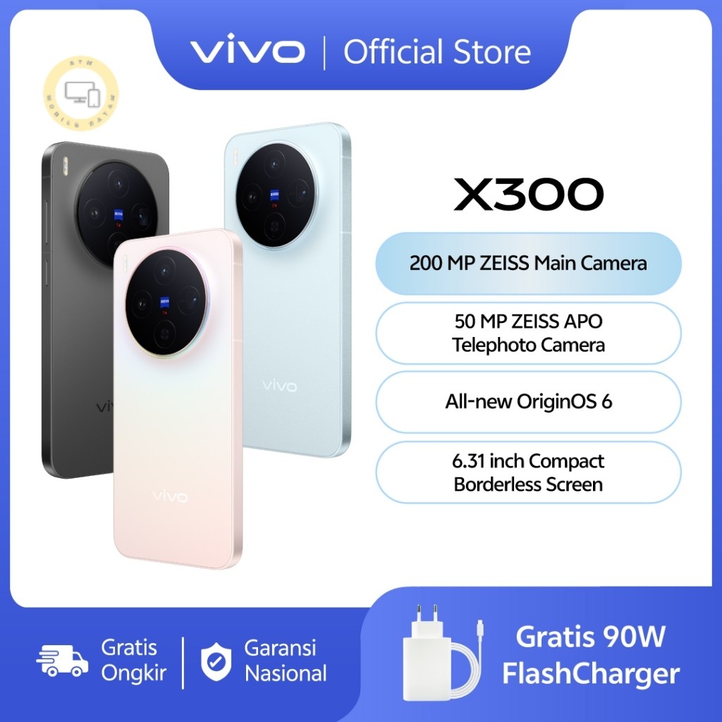 vivo X300 - 200 MP ZEISS Main Camera, 50 MP ZEISS APO Telephoto Camera, All New OriginOS 6, Compact 