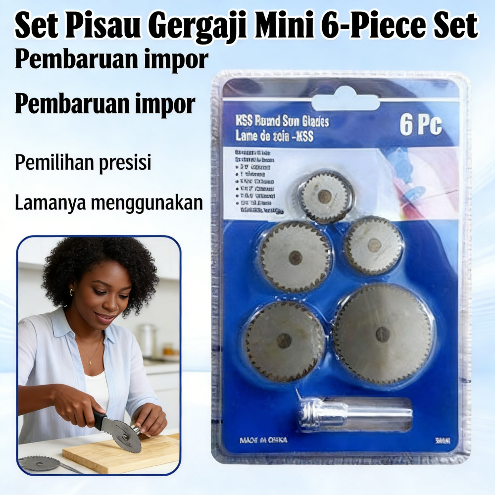 Set Gergaji Kayu Mini Pisau Gergaji Pisau Pemotong Disk Pisau Gergaji Listrik Set Pisau Gergaji 6-Pi