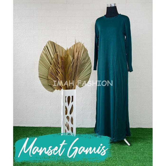Manset Gamis Spandek Wanita Panjang Daleman Gamis - Hitam