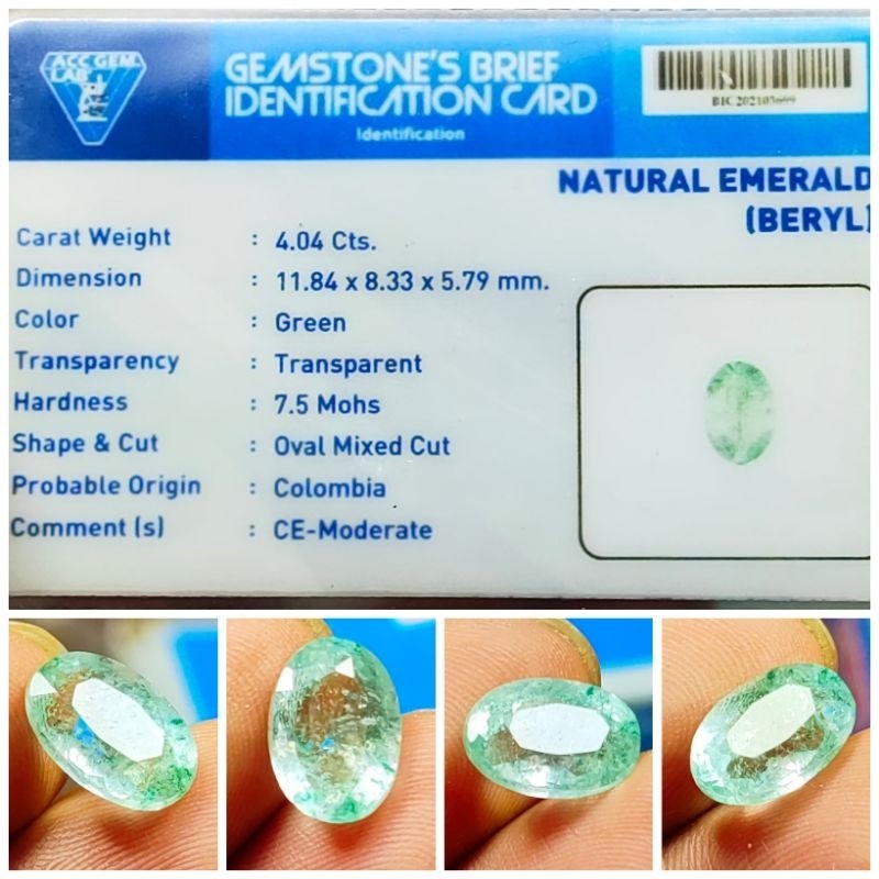 Natural Emerald Beryl Zamrud Colombia Top Colour Big Size Plus Memo HQ