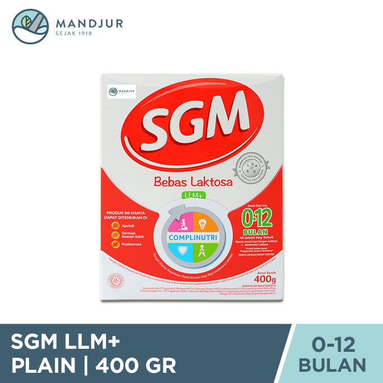 SGM LLM+ Susu Formula Bayi Bebas Laktosa 400 Gr