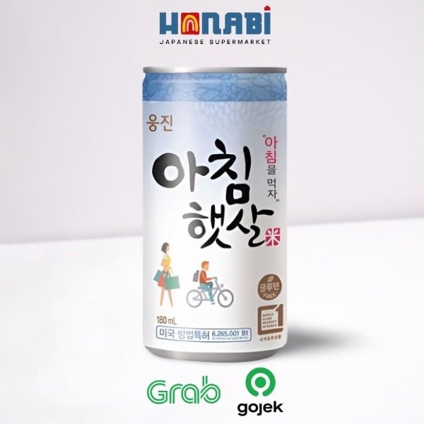 Woongjin Morning Rice Drink Can 180ml - Minuman Sari Beras Autentik Korea (Kemasan Kaleng) Made In K