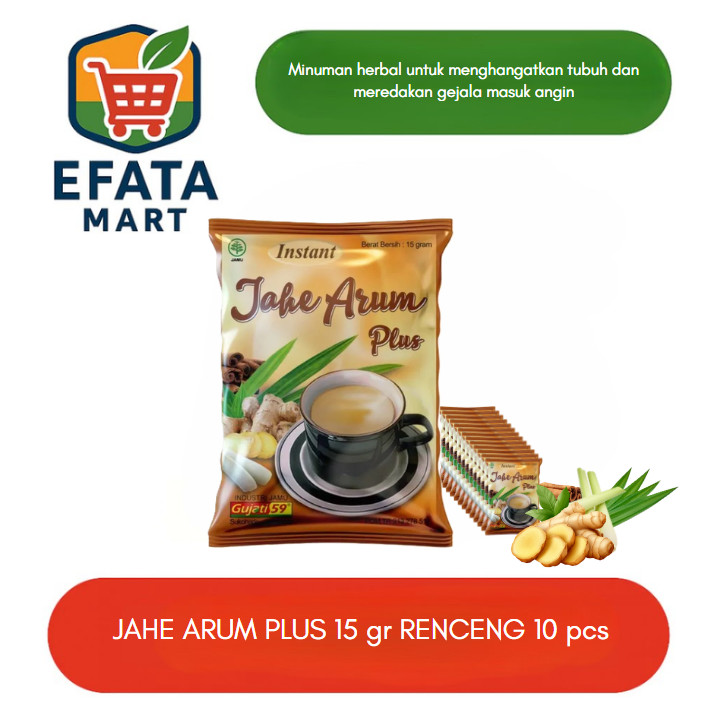 Jahe Arum Plus 15 gr Renceng 10 sachet Minuman Herbal Wedang Jahe Gujati 59