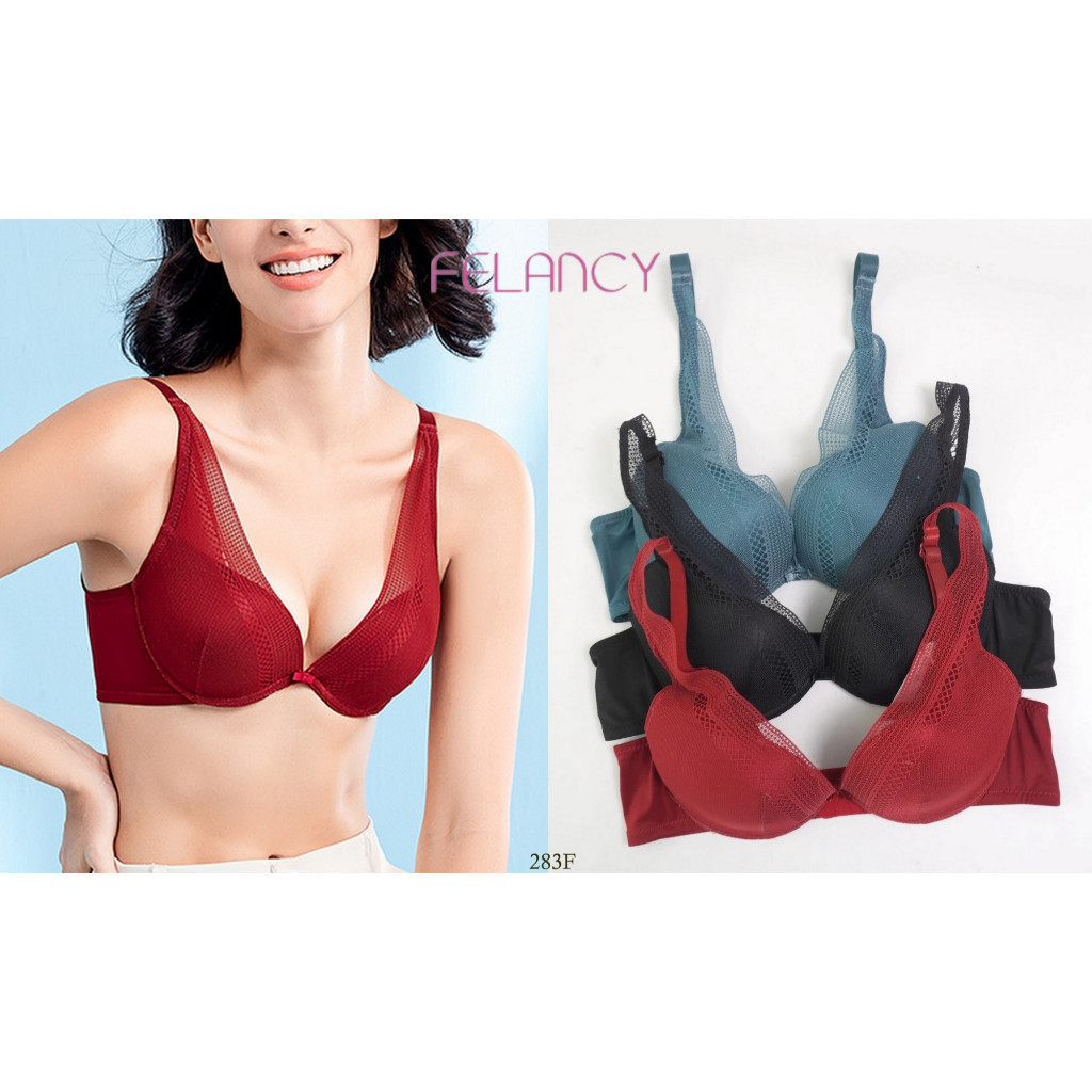 Bra Wanita Kawat Busa Tebal (Push Up) Cup 3/4 FELANCY Size 36C 38C 40C Mix Lace Halus Lembut Pakaian