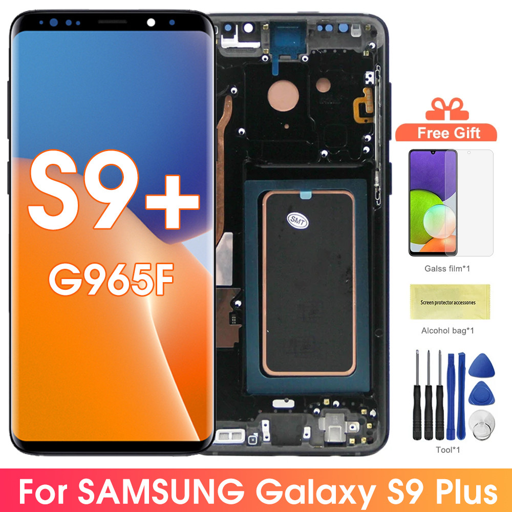 S9 Plus Super AMOLED Screen Assembly for Samsung Galaxy S9+ G965F G965F/DS Lcd splay Tou Screen with