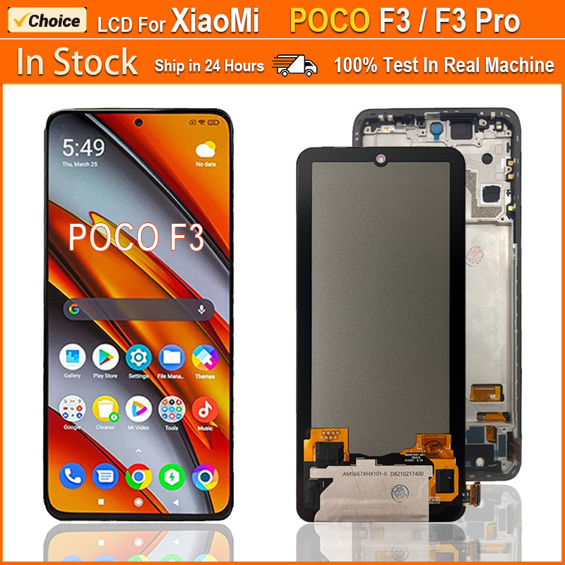 6.67" Super AMOLED LCD For Xiaomi Poco F3 LCD M2012K11AG LCD Tou Screen gitizer Assembly For Xiaomi 