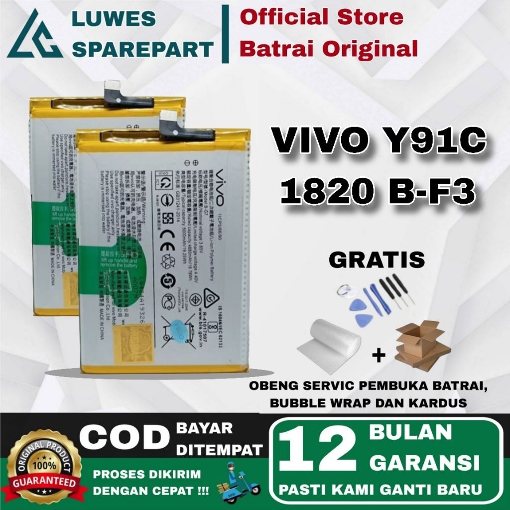 Batray Baterai Batre VIVO Y91C 1820 B-F3 Original