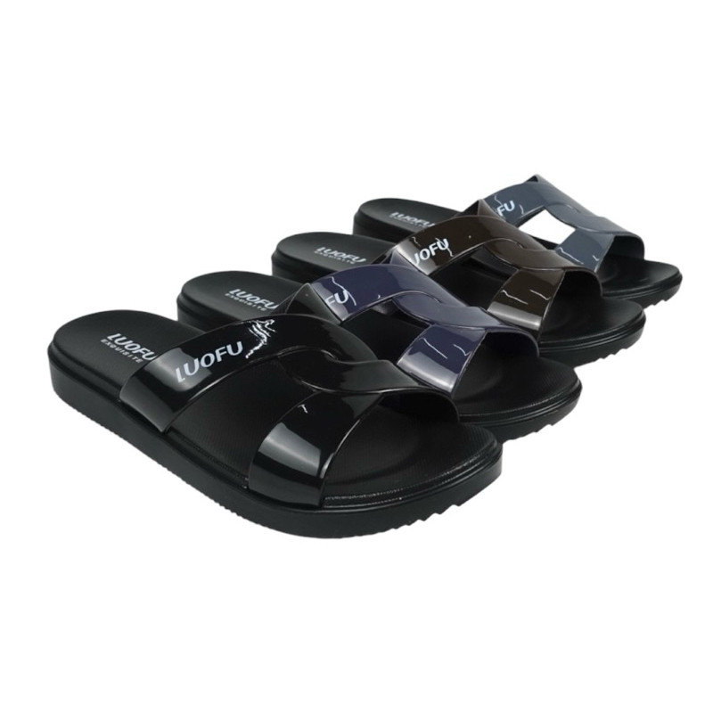 LUOFU Sendal Selop Kepang Jelly Karet Eva Wanita E7190B-SH48K [e02]Luofu Bara Bara