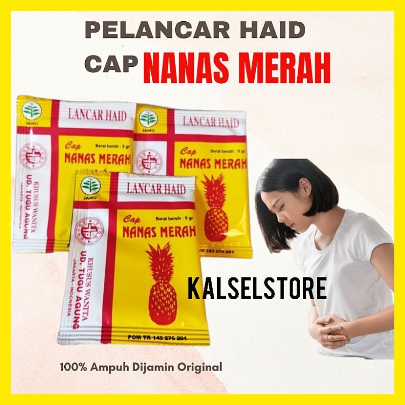 jamu cap nanas merah original pelancar haid isi 10 saset