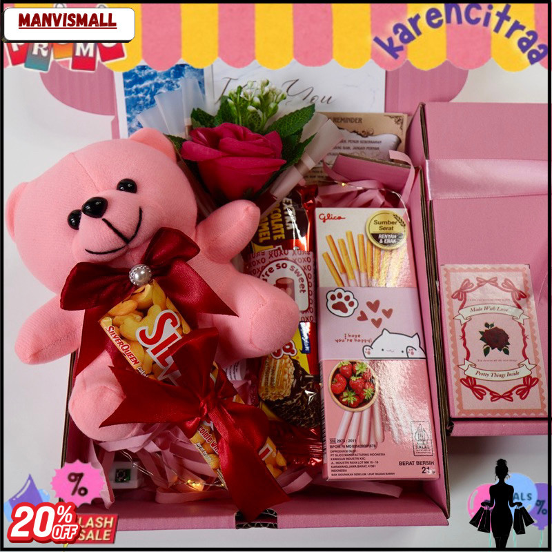 Terbaru Premium Valentine Hampers Snack Box Giftbox Kado Pink Series Kado Valentine Kado Ulang Tahun