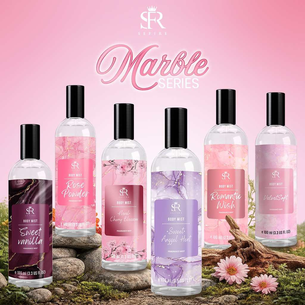 Inspired by SEFIRE Body Mist Parfum Marble 100ml –  | Soft Romantic Vanilla | Parfum Wanita Pria | B