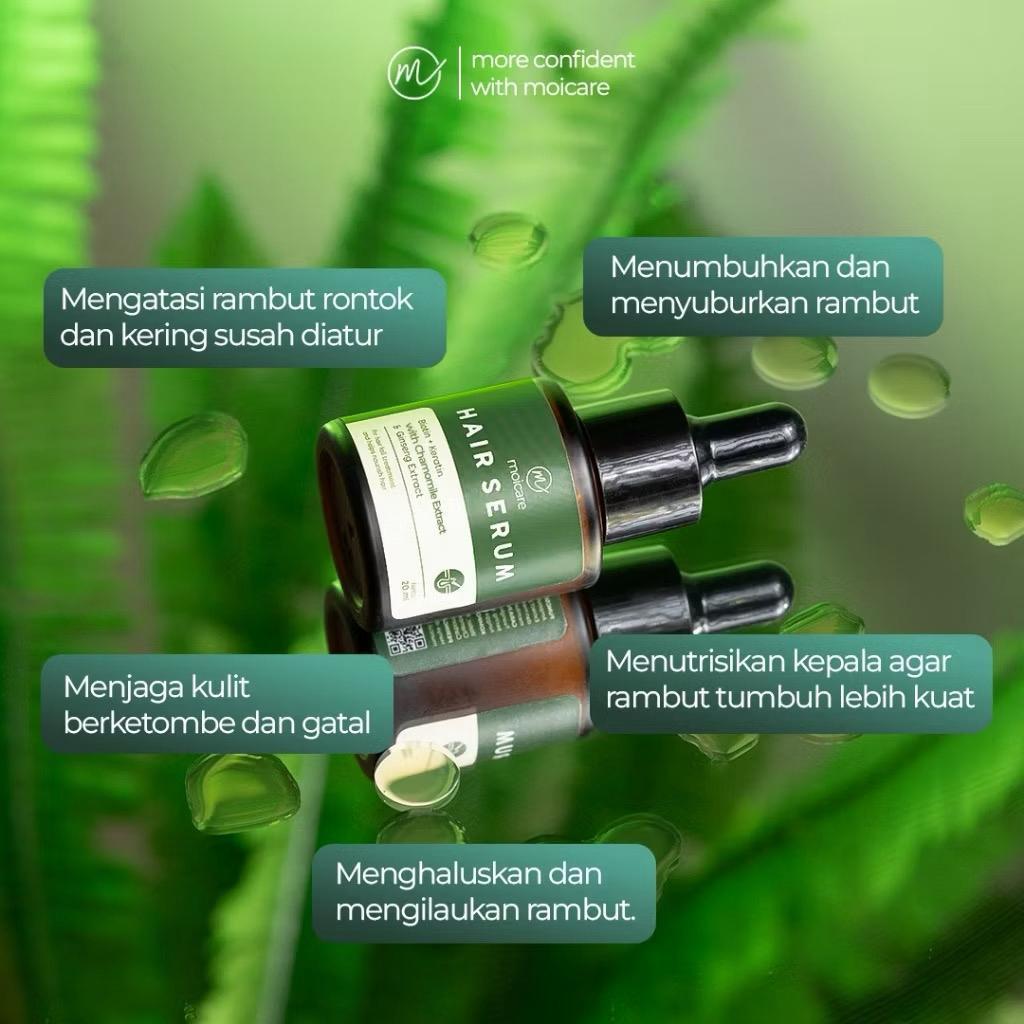 TERMURAHMOICARE 2 PCS PAKET Hair Serum & Minyak Kemiri Penumbuh Pelebat Rambut Hitam | Paket hair gr