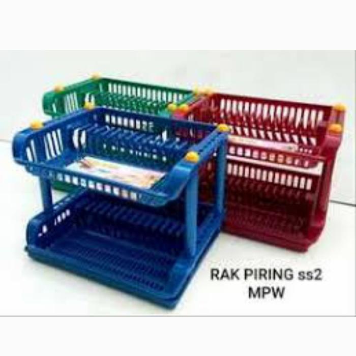 RAK PIRING PLASTIK 3 SUSUN + NAMPAN TIRISAN AIR/BAHAN PLASTIK TEBAL