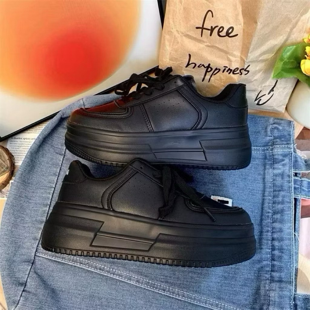 SEPATU SEKOLAH WANITA FULL HITAM SEPATU REMAJA PEREMPUAN SEPATU KASUAL FORMAL WANITA