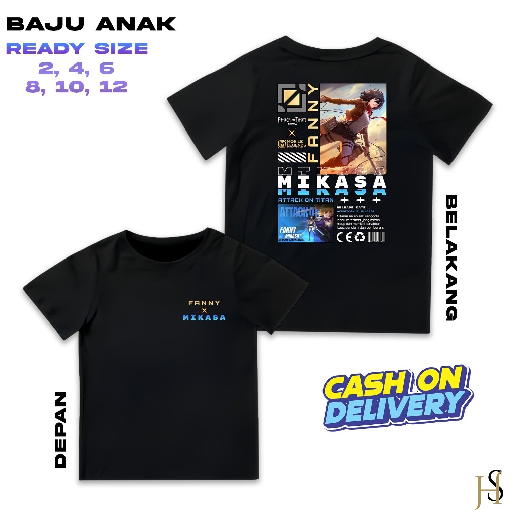 Kaos Hero Mobile Legend - Kaos Anak Atasan Katun Sablon - Kaos Anak Hero ML - Kaos Hero ML Fanny x M