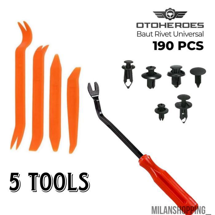 Set Kancing Klip Bumper Bemper Mobil Spakbor Toyota Suzuki Nisan Honda - + 5 Tools