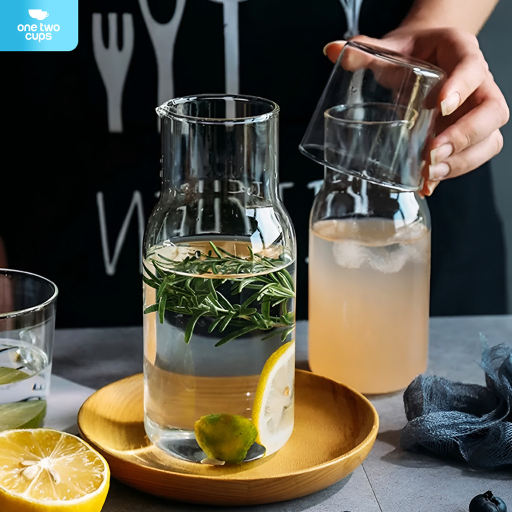 One Two Cups Set Teko Gelas Kaca Kopi Teh 1 Teko 1 Gelas - 0007G-C