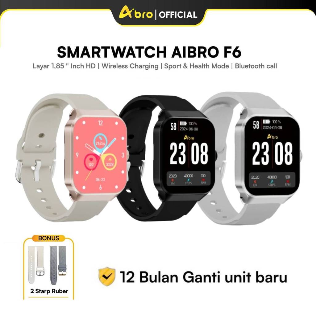 [ PRE ORDER ] AIBRO Bluetooth Smartwatch F6 | Sound Music | Bluetooth Call | Health Monitoring