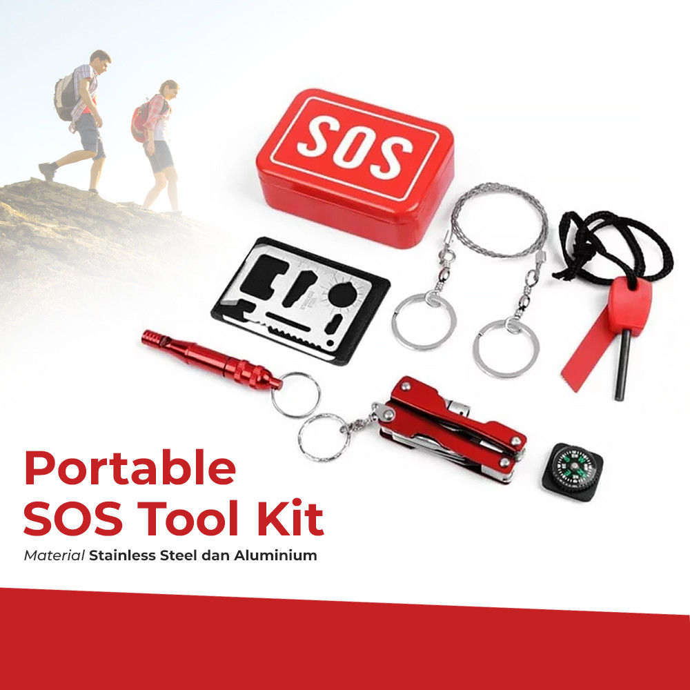 Portable SOS Multi Tool Kit Earthquake Emergency Outdoor Survival - Tas Survival Siaga Gempa & Banji