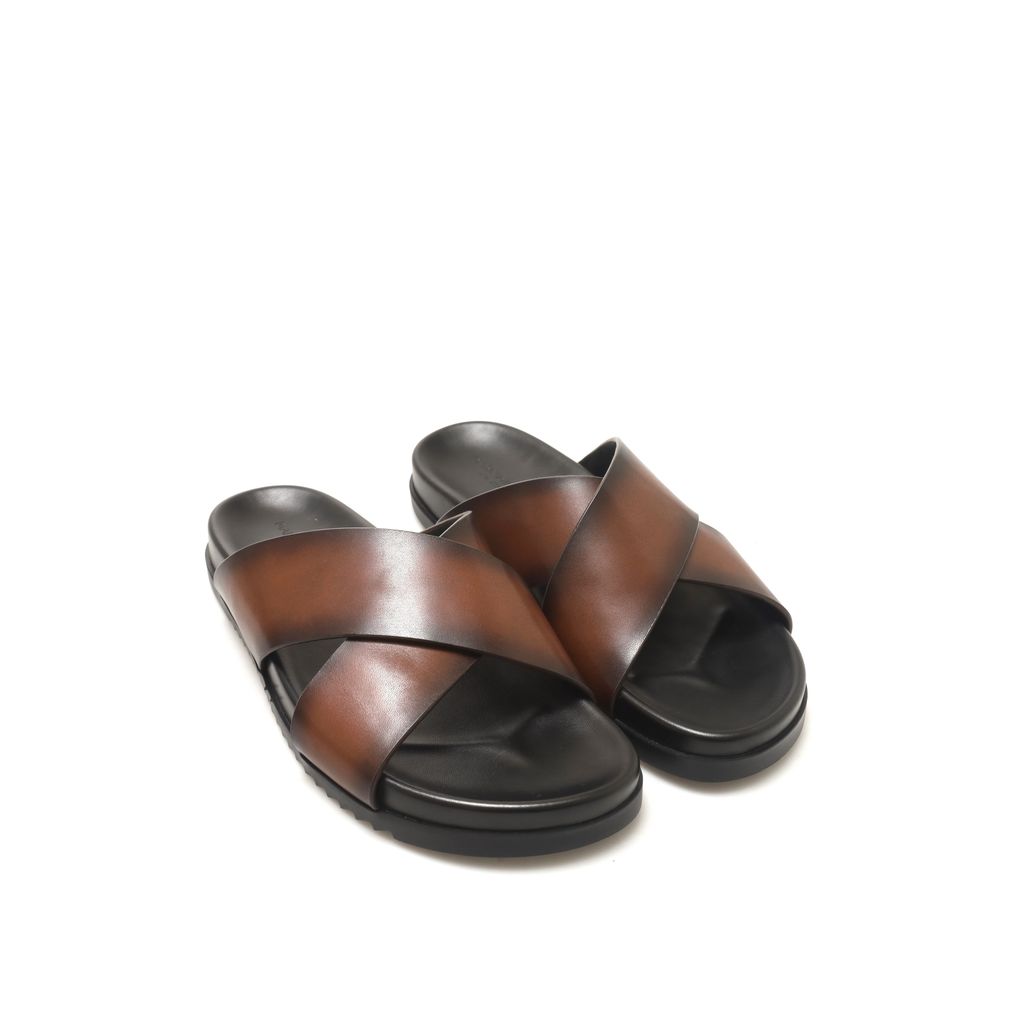 VENTO BROWN Sandal Kulit Pria by Mario Minardi