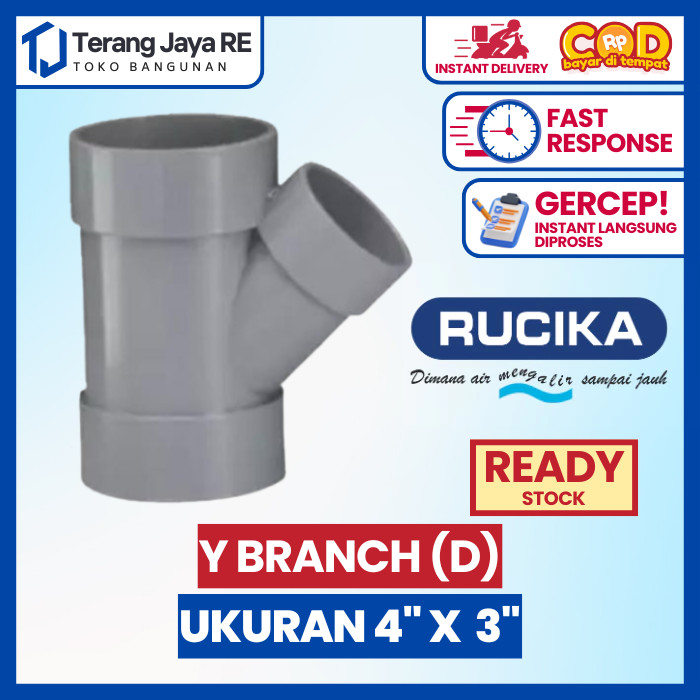 Y Branch Rucika D Ukuran 4" x 3"