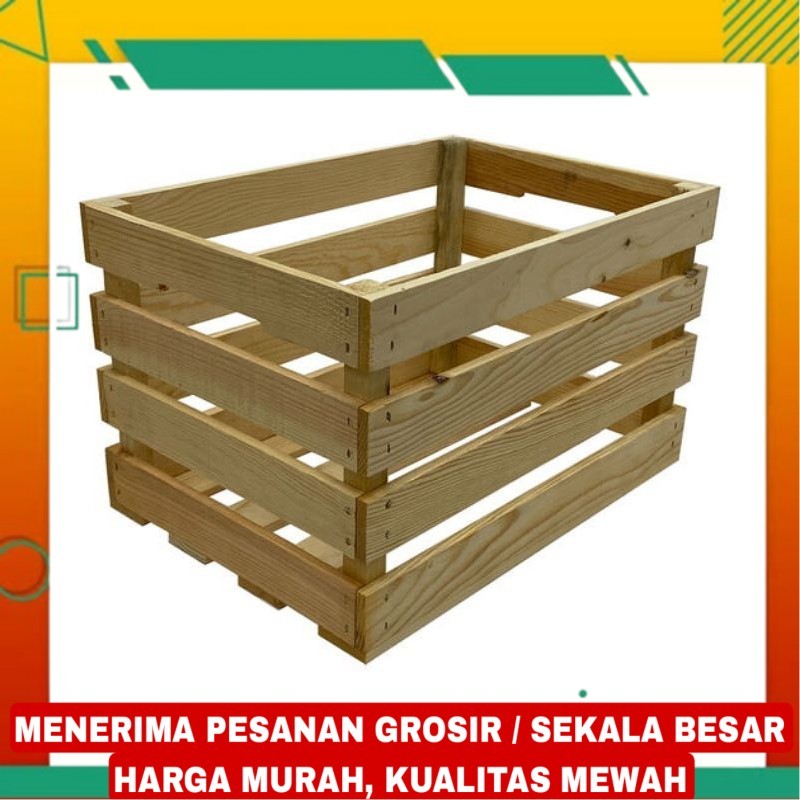 Wooden Crate peti kayu tempat penyimpanan kayu storage box