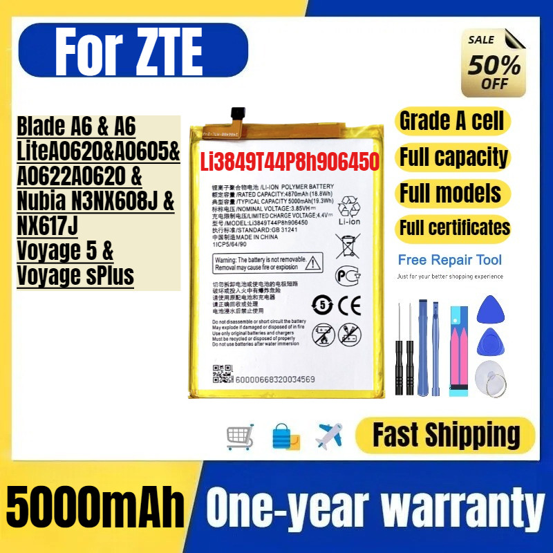 Li3849T44P8h906450 for ZTE Blade A6/A6 Lite/A0620/A0605/A0622/A0620/Nubia N3/NX608J/NX617J/Voyage 5/