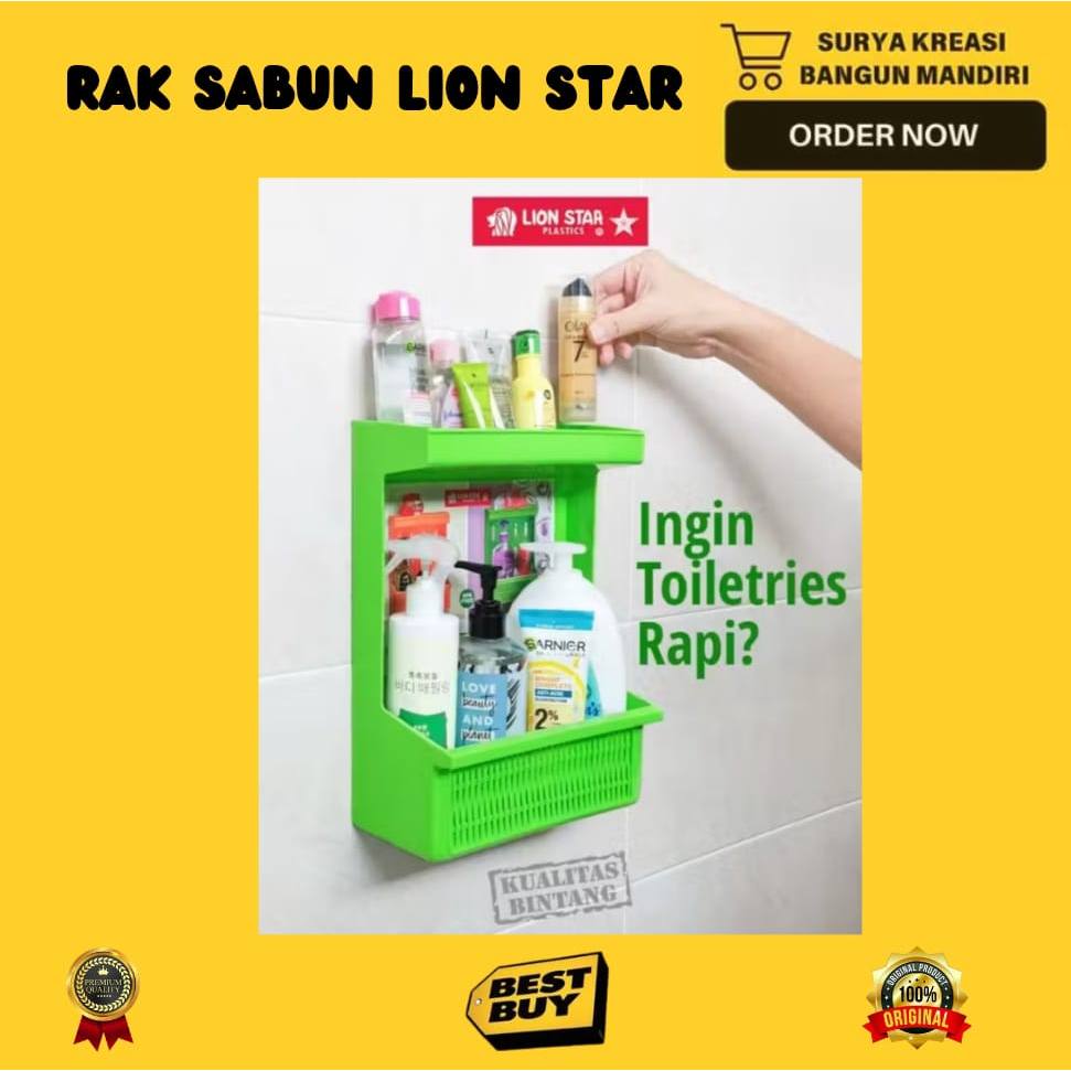 RAK SABUN LION STAR - TEMPAT SABUN KAMAR MANDI - RAK DAPUR - CADDY STAND TS 15 - RAK PLASTIK TEBAL &