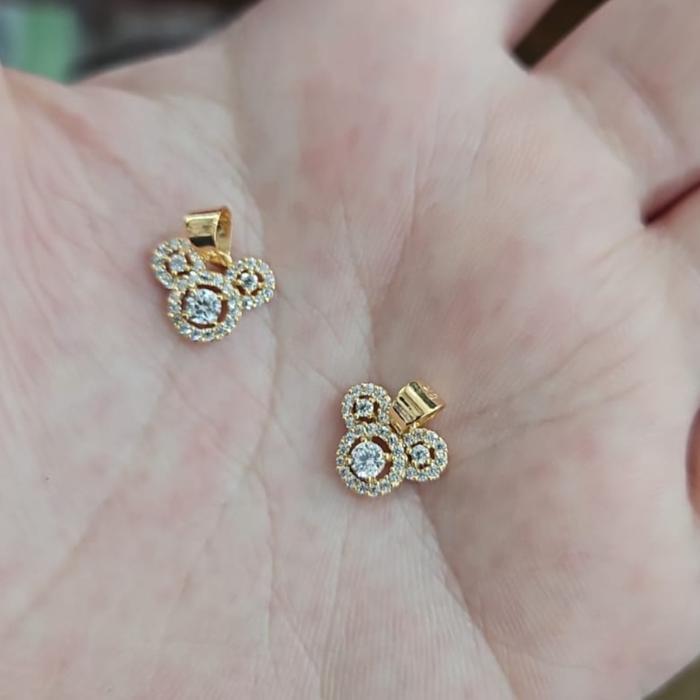 liontin bandul kalung anak kartun lucu smiley keropi emas asli 375 8k