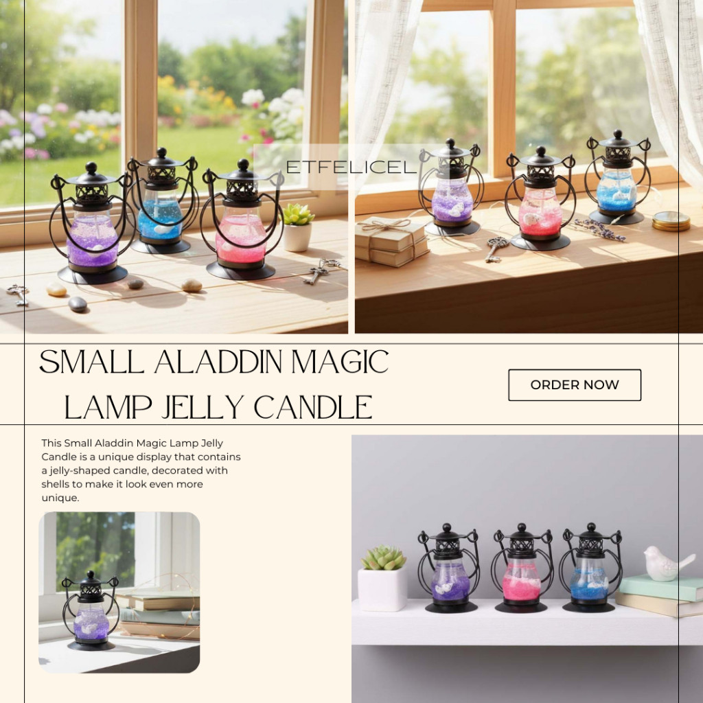 Small Aladdin Magic Lamp Jelly Candle / Pajangan Lilin Lentera Klasik Aromaterapi - DK5