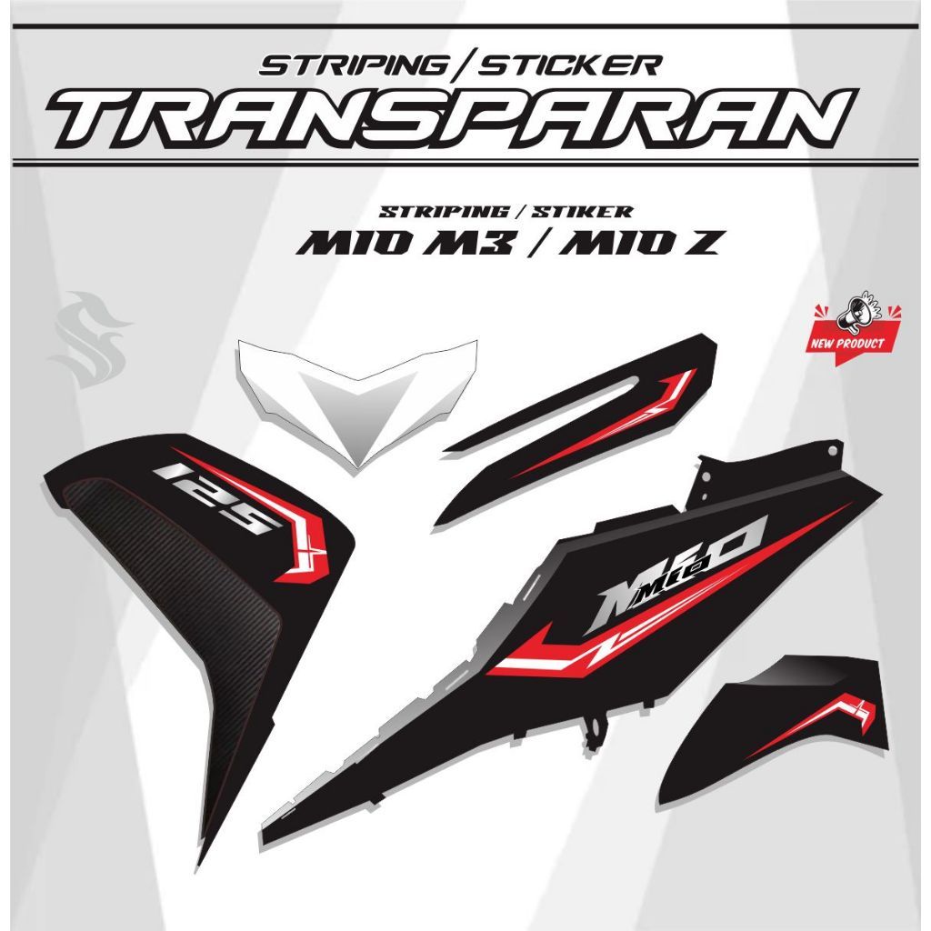 STRIPING TRANSPARAN UV VARIASI MOTOR MIO Z MIO M3 STIKER TRANSPARAN