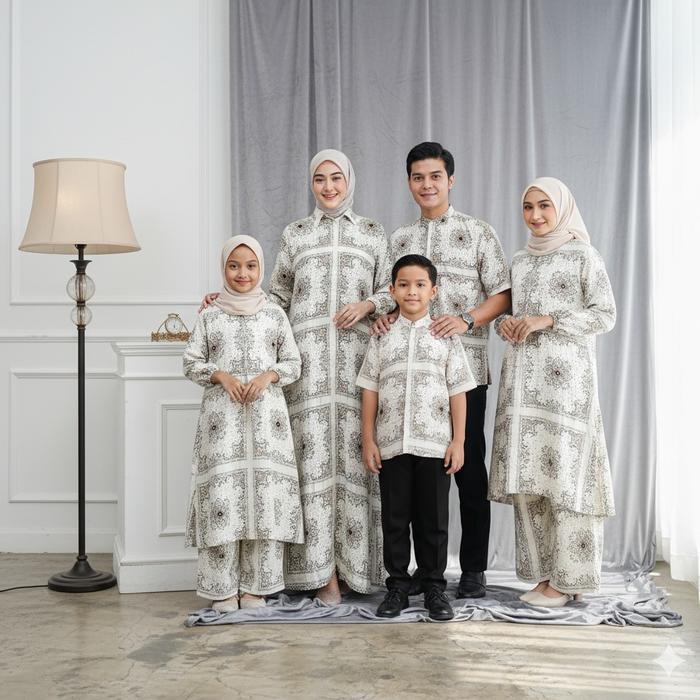 saleFamily Set Ramadhani Sarimbit Set Lebaran Rayon Premium Jumbo Busui Setelan Atasan Bawahan Wanit